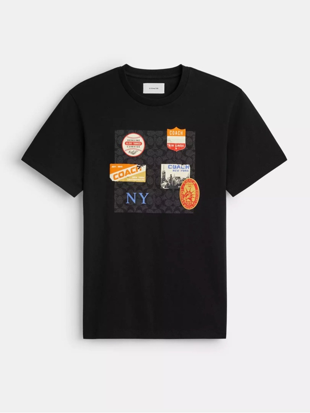 Coach Black Graphic NY Patch Short Sleeve Tee